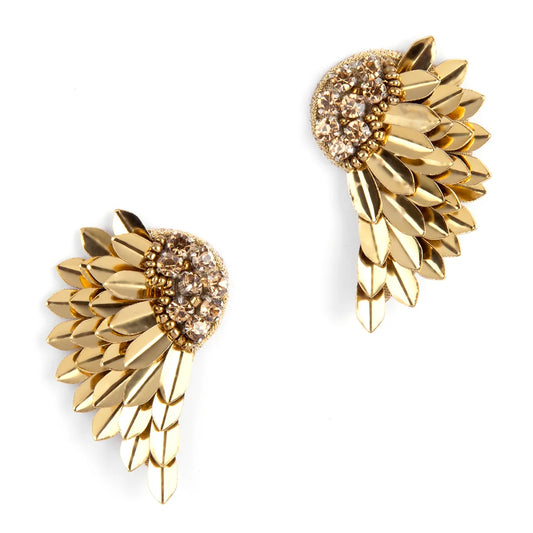 Perry Metallic Wing Earrings - Gold