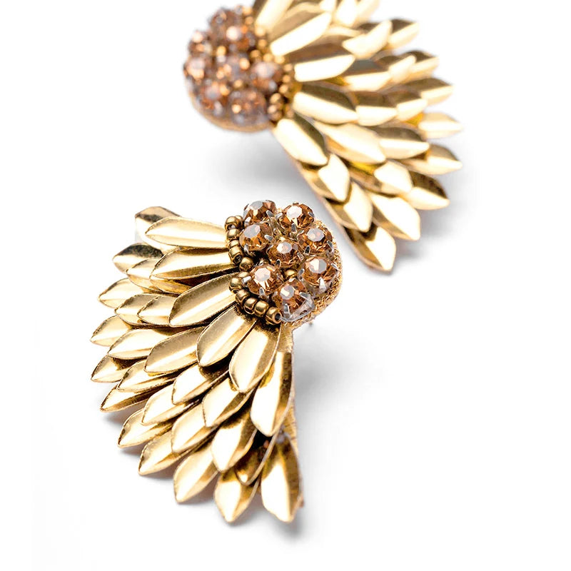 Perry Metallic Wing Earrings - Gold