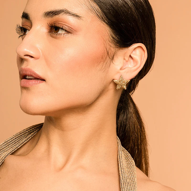 Loris Star Stud Earrings - Gold