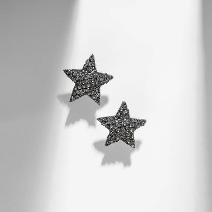 Loris Star Stud Earrings - Gunmetal