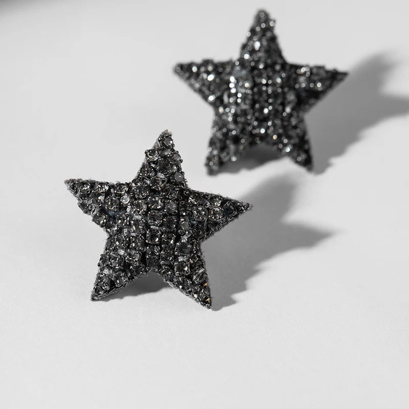 Loris Star Stud Earrings - Gunmetal