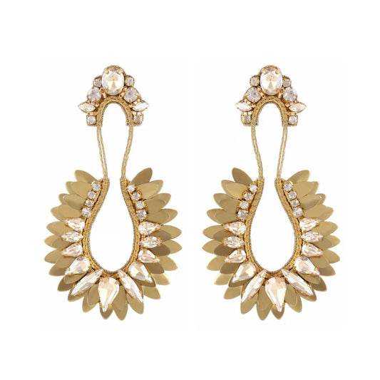 Nior Crystal-Embellished Drop Earrings - Gold