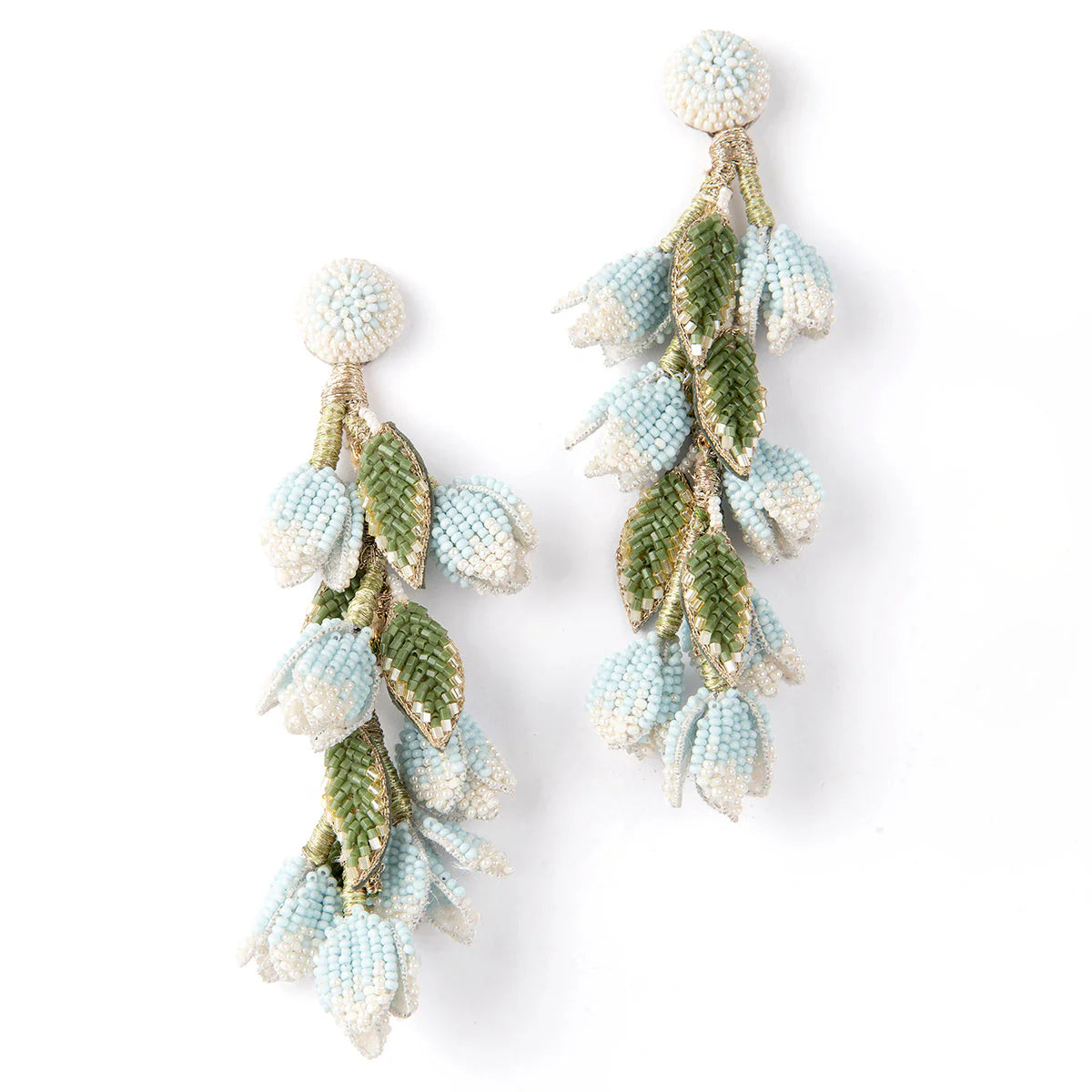 Madelief Bud Cascade Earrings - Baby Blue
