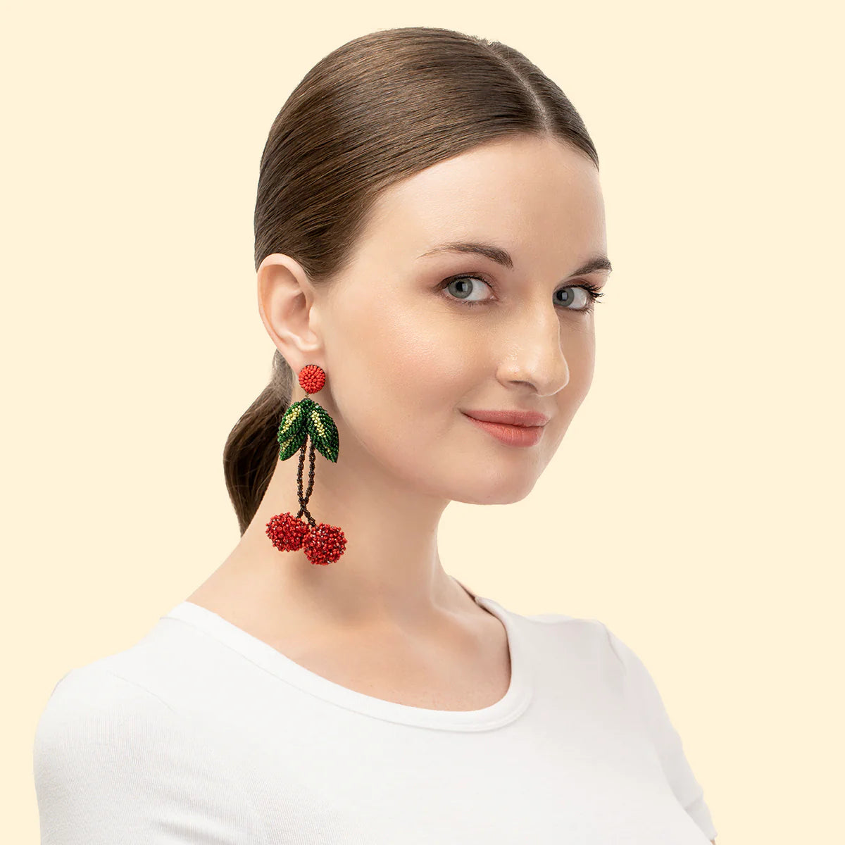 Cherry Beaded Earrings