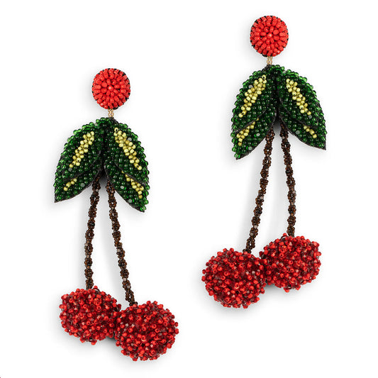 Cherry Beaded Earrings