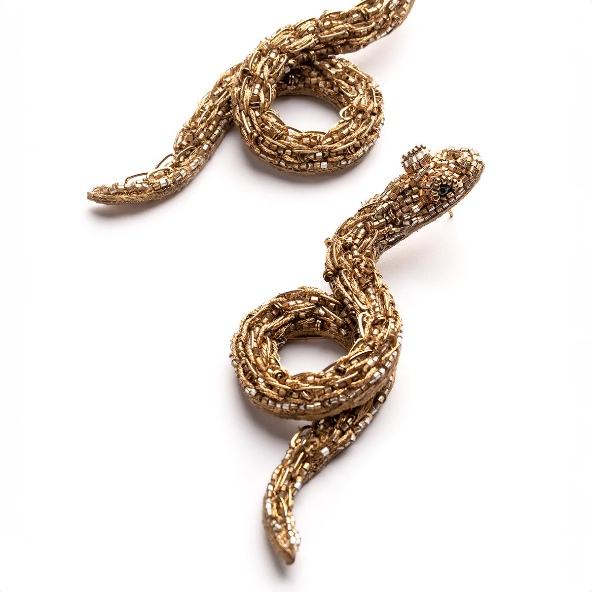 Boa Beaded Earrings - Gold