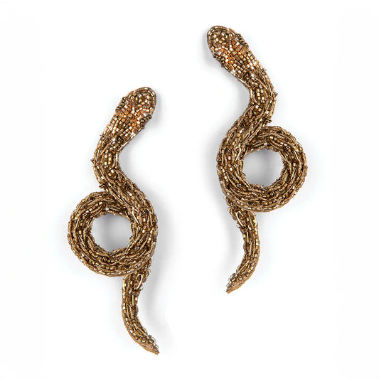 Boa Beaded Earrings - Gold