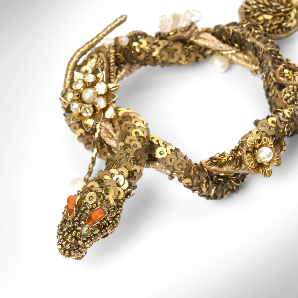 Narcissa Snake Hoop Earrings - Gold