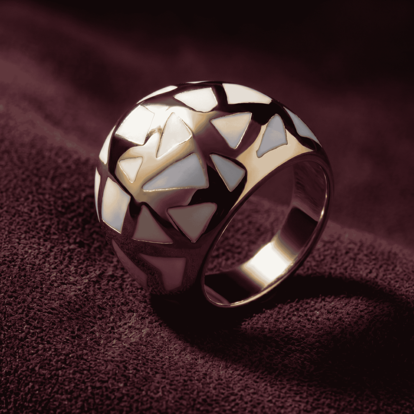 Les Racines Ceramic Ring - White & Gold