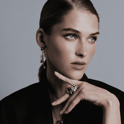 Les Racines Ceramic Ring - Black & Gold