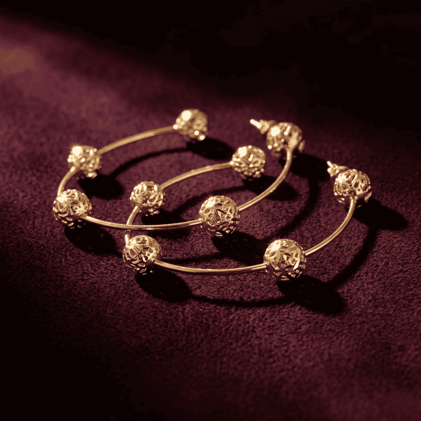 Gold Sphere Hoop Earrings