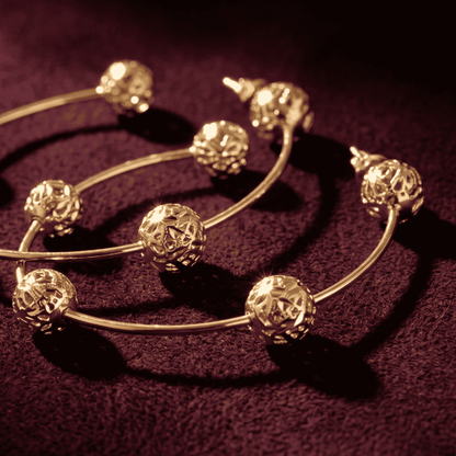 Gold Sphere Hoop Earrings