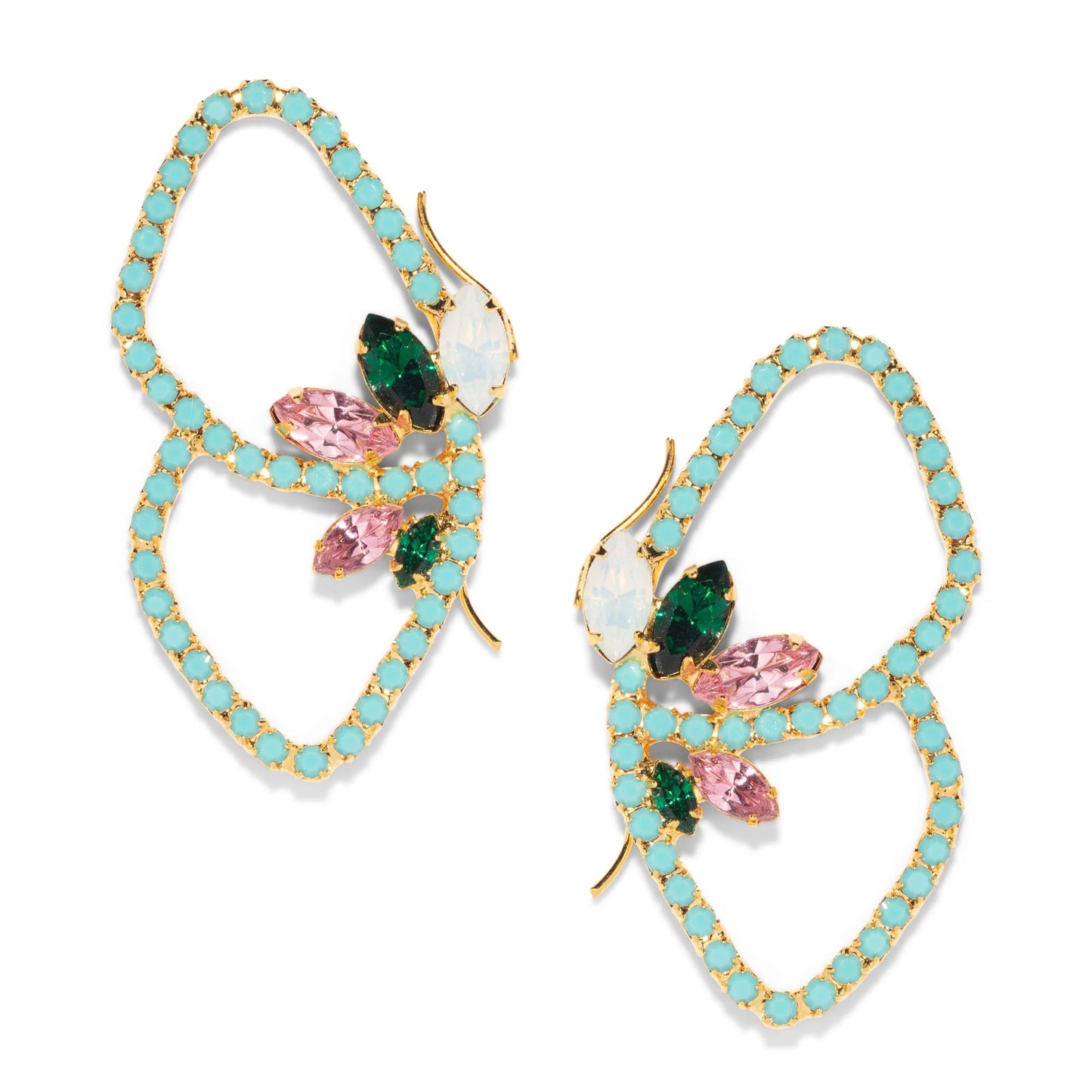 Flight Butterfly Wing Rhinestone Earrings