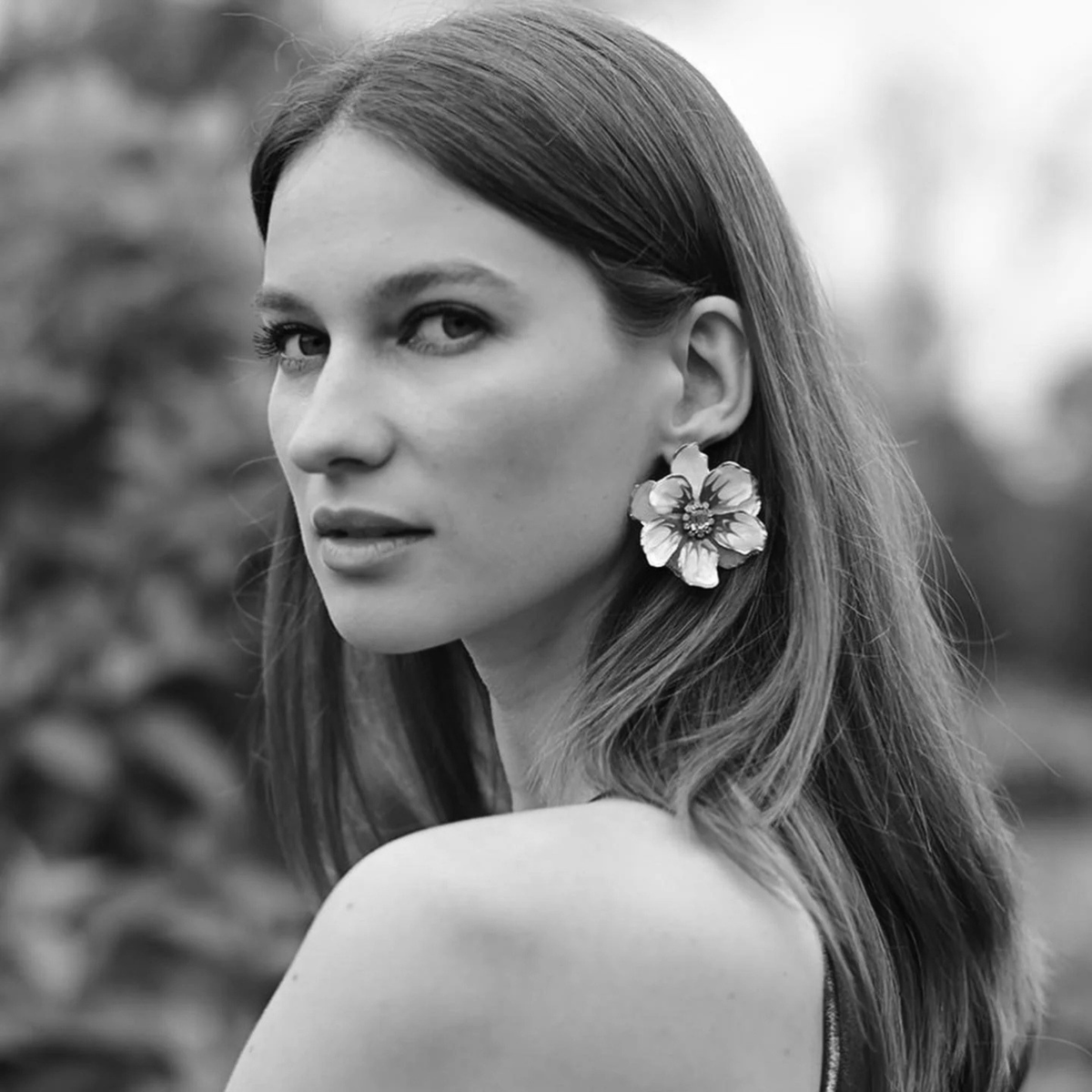 Jewel Box Floral Earrings - Plum