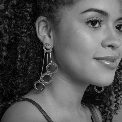Nora Triple Beaded Circle Drop Earrings