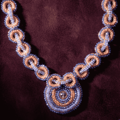 Coco Beaded Maxi Bib Necklace - Pink & Blue