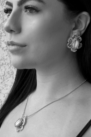 Cowrie Shell Beaded Crochet Stud Earrings