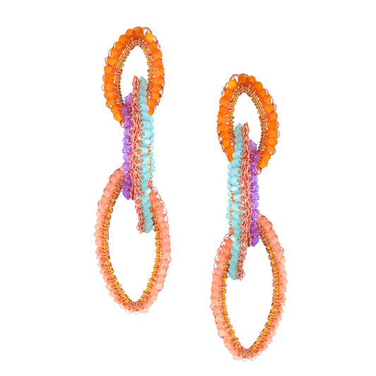 Demi Cascade Beaded Link Drop Earrings