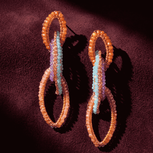 Demi Cascade Beaded Link Drop Earrings