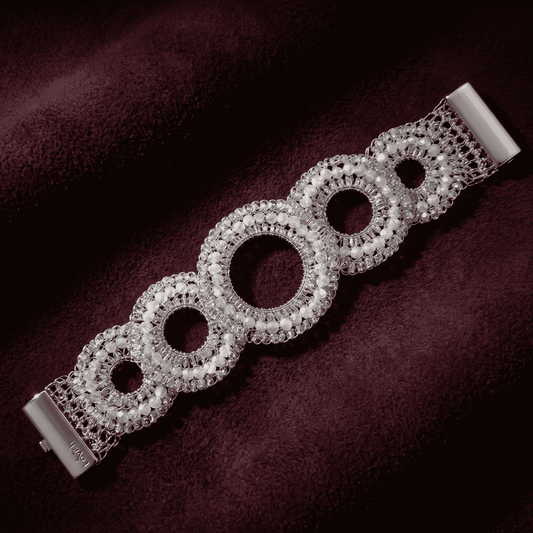 Gush Bracelet - Clear White Crystal & Silver