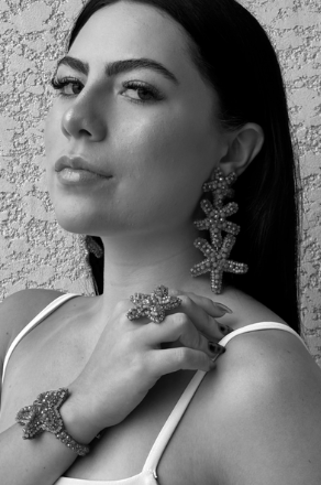Sea Star Cascade Earrings - White & Silver