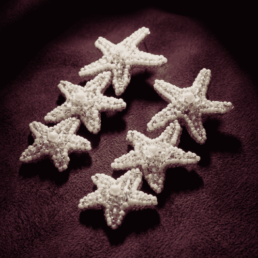 Sea Star Cascade Earrings - White & Silver