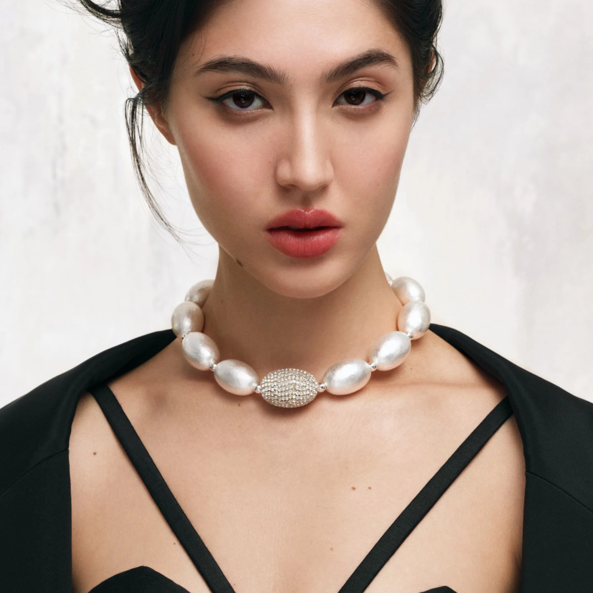 Cherie Beaded Necklace - Silver Sheer