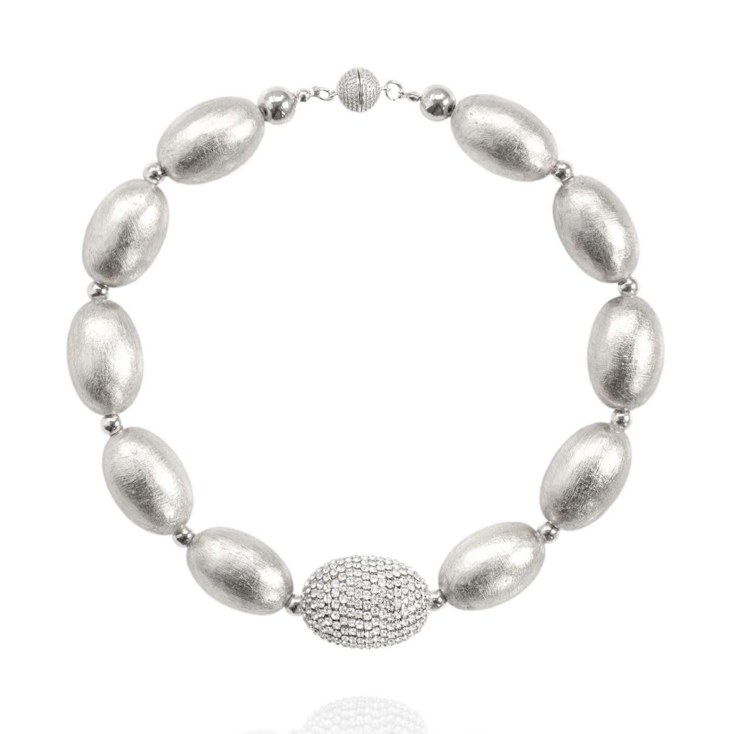 Cherie Beaded Necklace - Silver Sheer