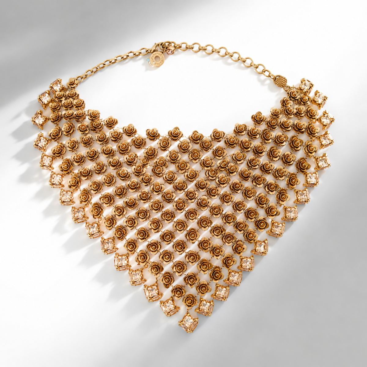 Asmi Gold Rosette Bib Necklace