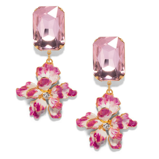 Paris Drop Earrings - Magenta