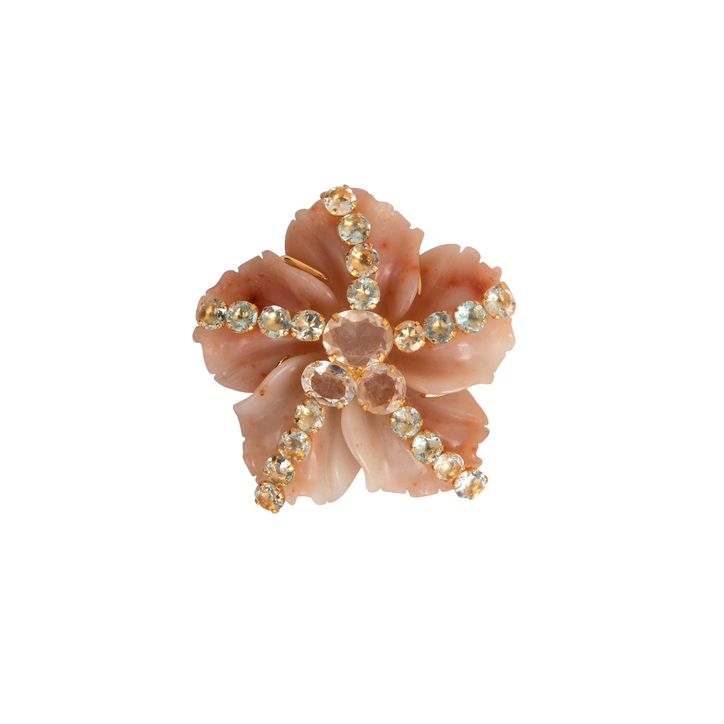 Alondra Floral Brooch - Peach Quartzite