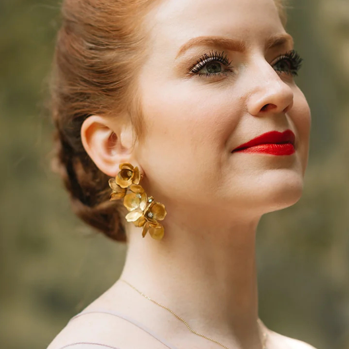Lily Gold & Crystal Floral Cascade Earrings