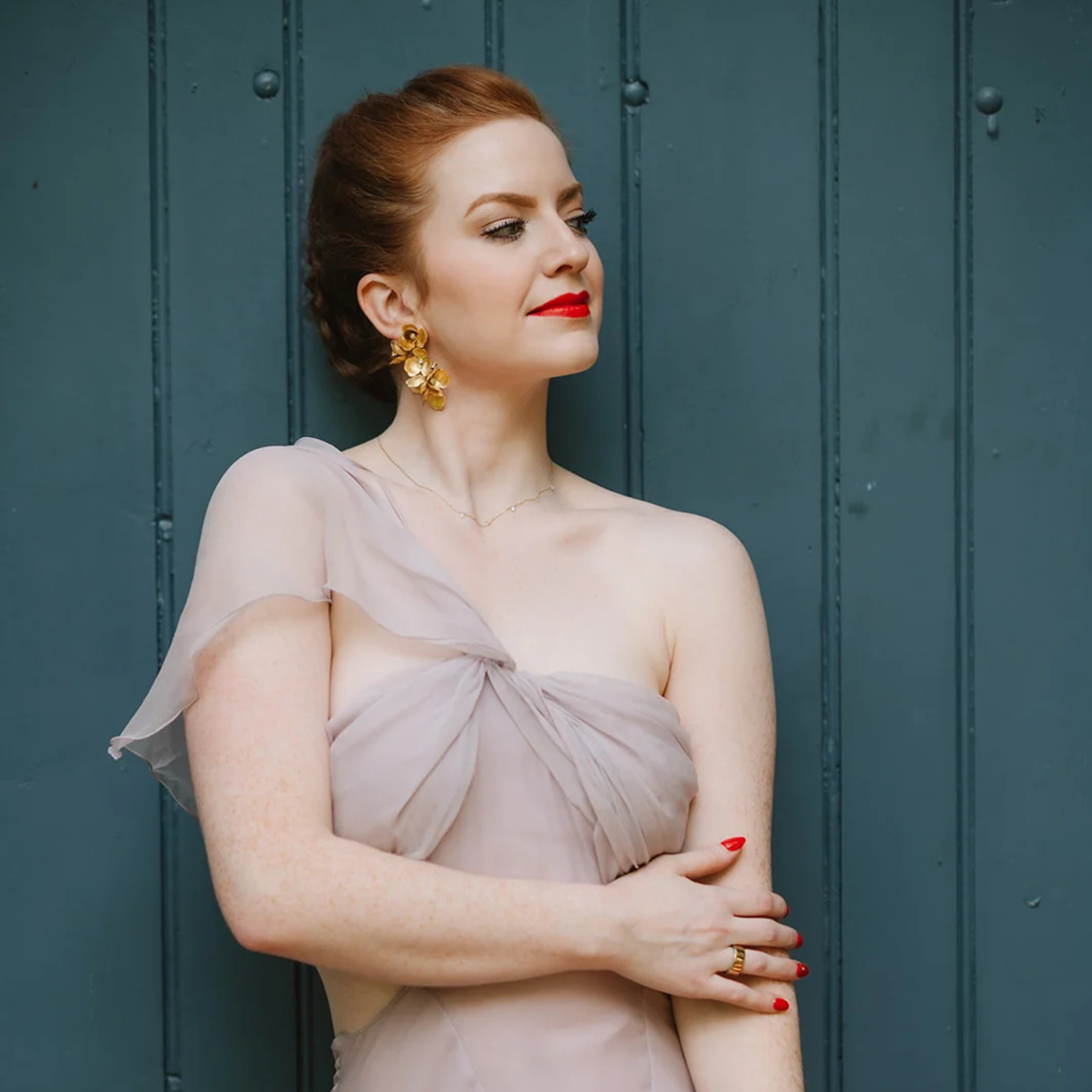 Lily Gold & Crystal Floral Cascade Earrings