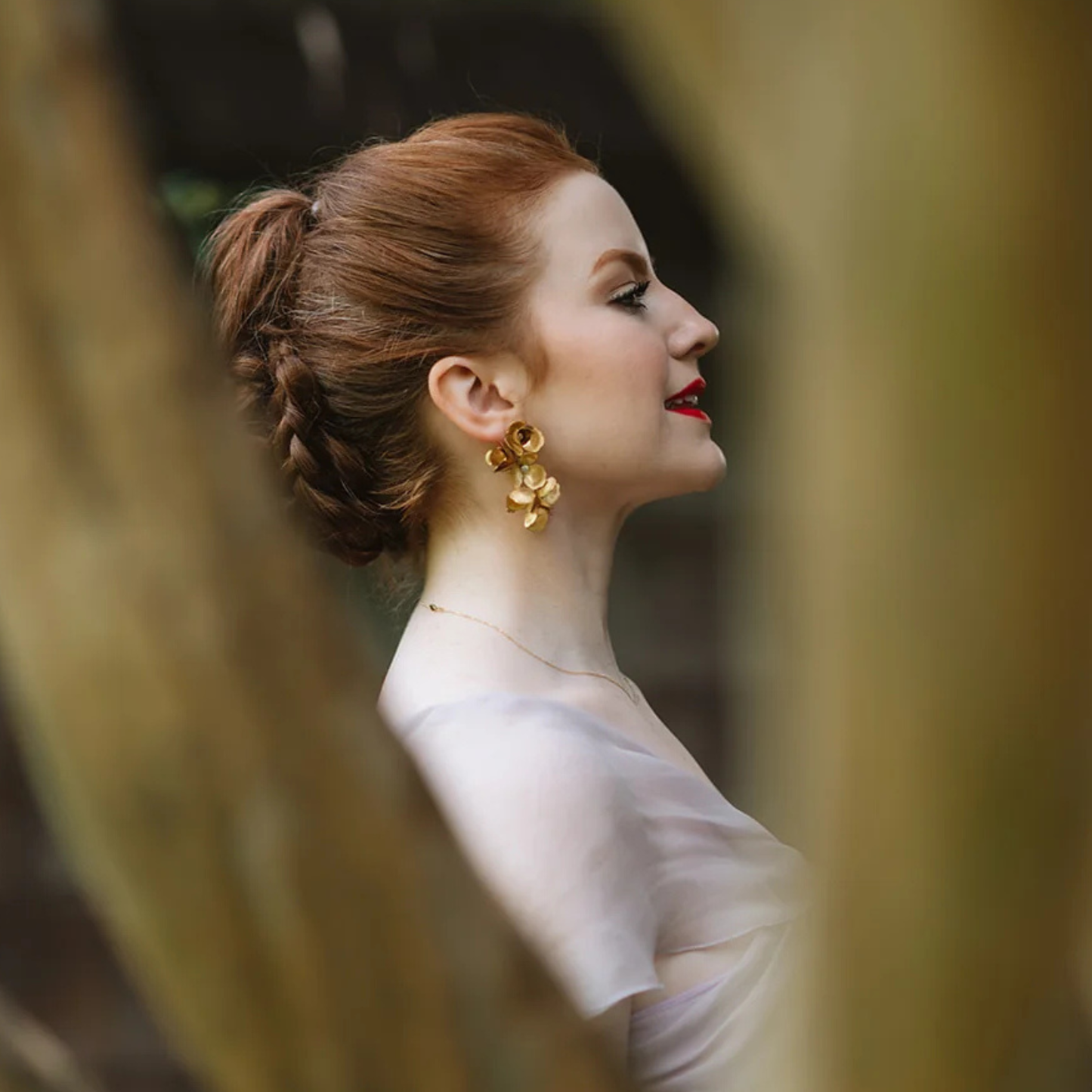 Lily Gold & Crystal Floral Cascade Earrings