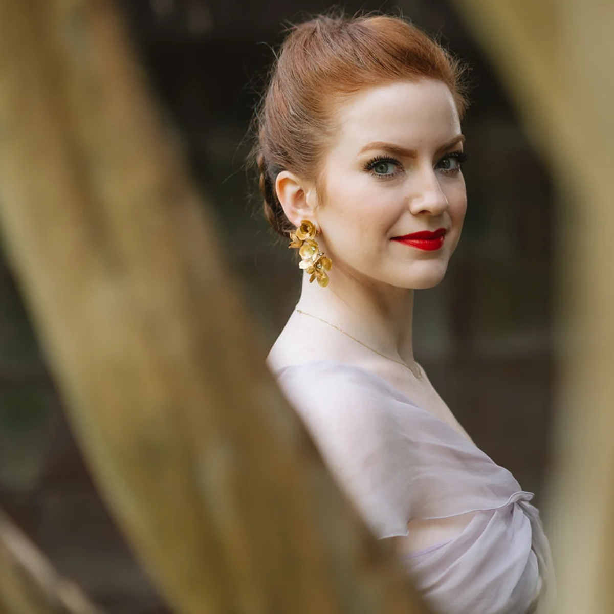 Lily Gold & Crystal Floral Cascade Earrings