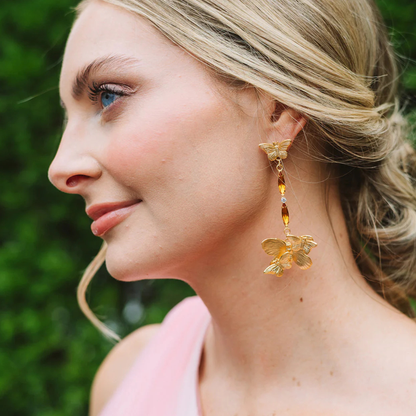 Oscar Gold Butterfly Dangle Earrings