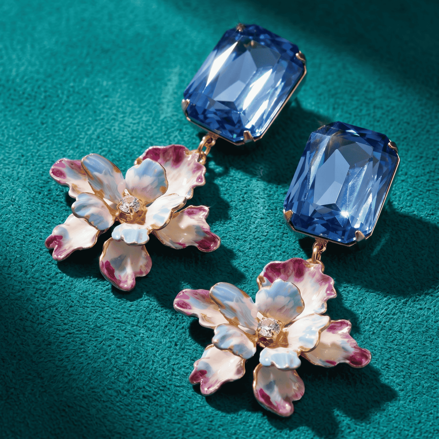 Paris Drop Earrings - Blue