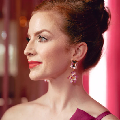 Paris Drop Earrings - Magenta