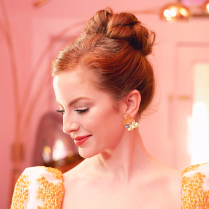 Gold Filigree Butterfly Stud Earrings
