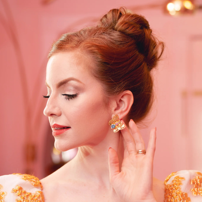 Gold Filigree Butterfly Stud Earrings