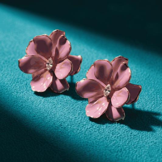 Jewel Box Floral Earrings - Lavender Peony