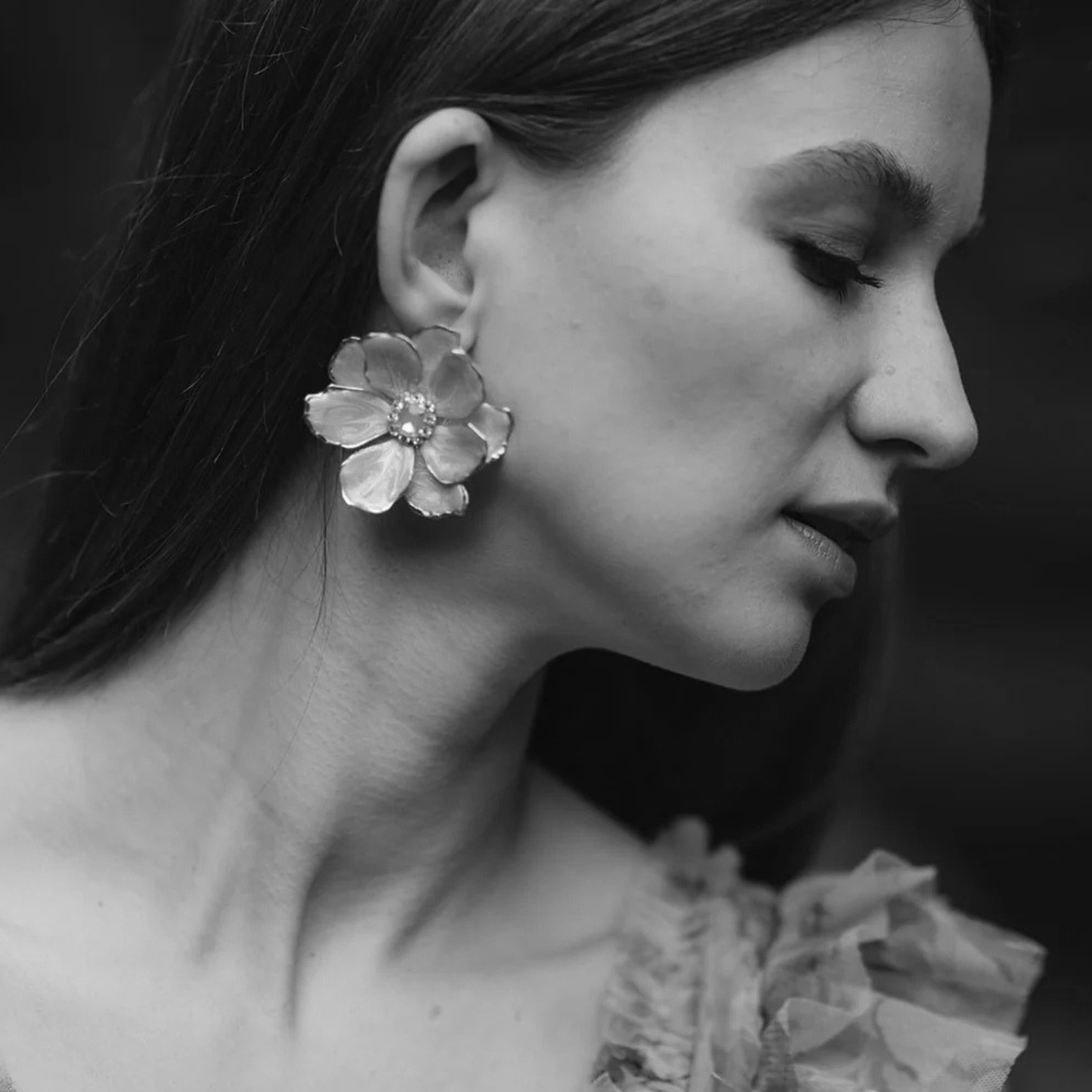 Jewel Box Floral Earrings - Neon Pink