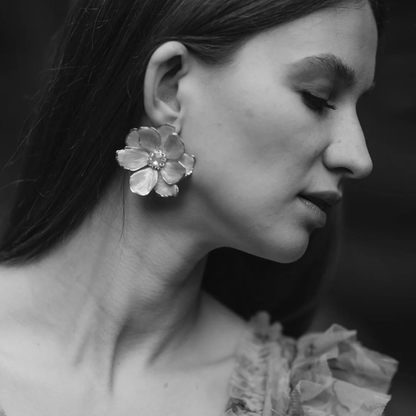 Jewel Box Floral Earrings - Sea Blue