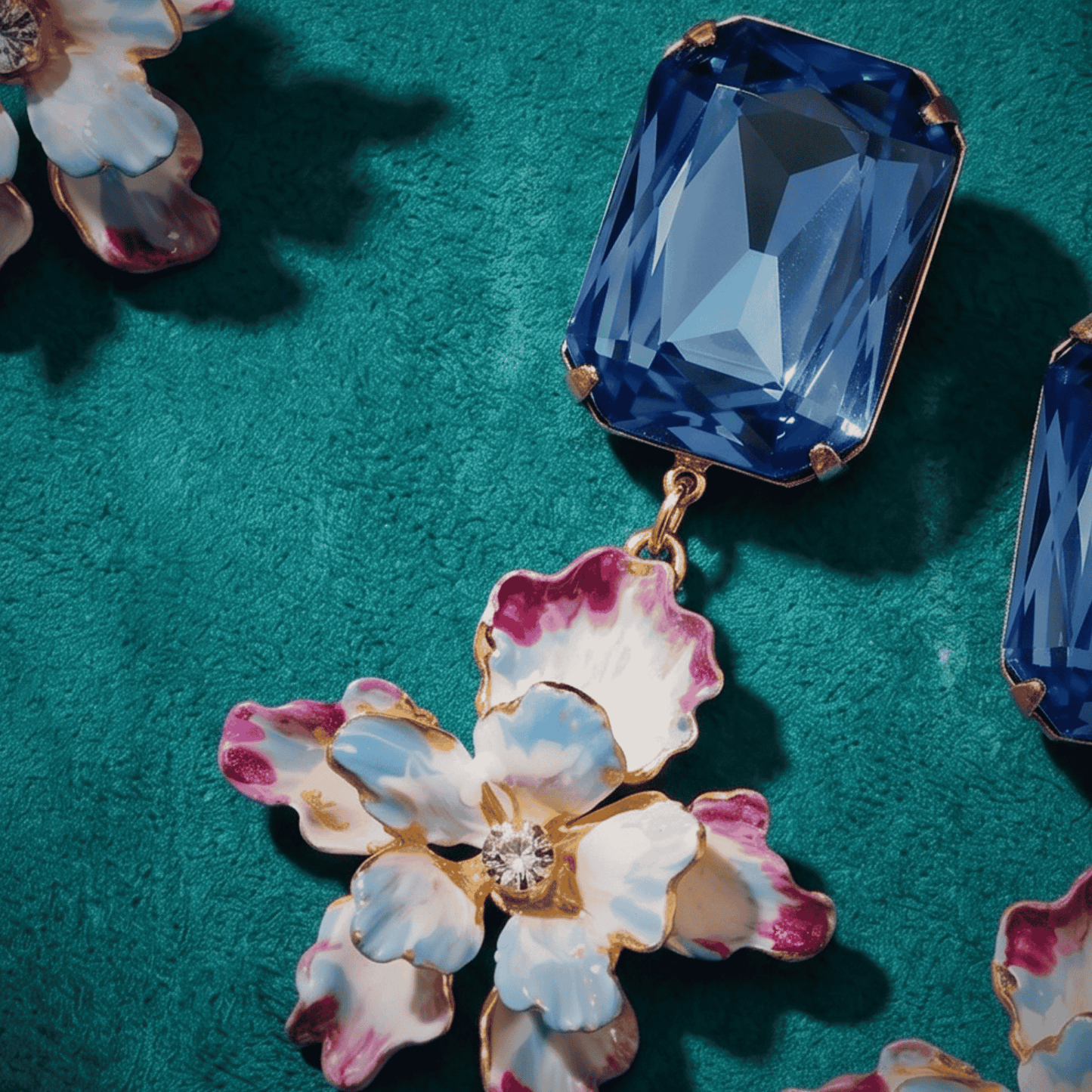 Paris Drop Earrings - Blue