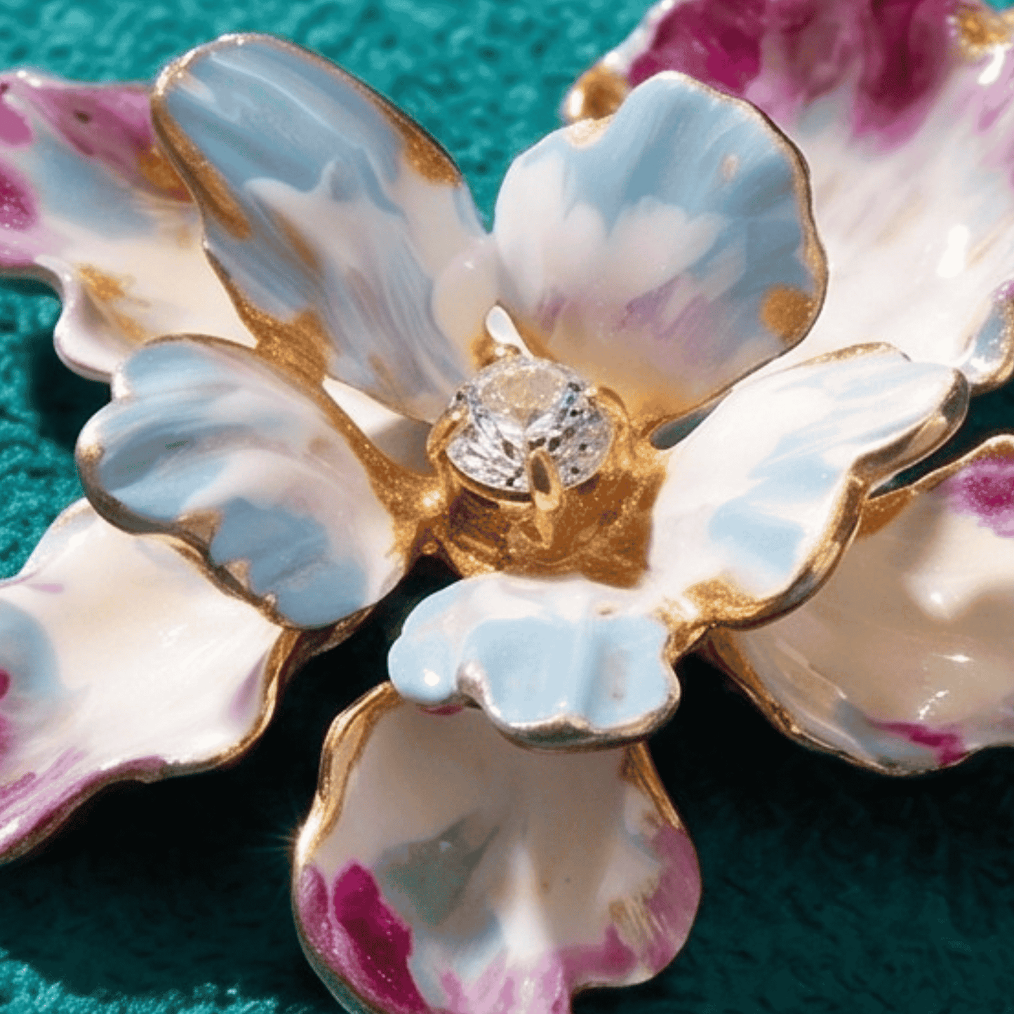 Paris Floral Stud Earrings - Blue