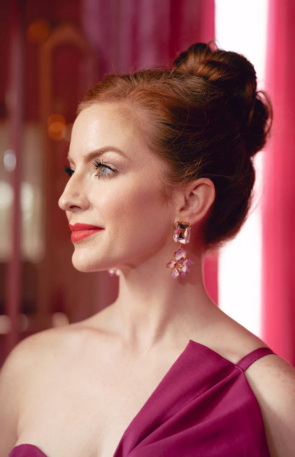 Paris Drop Earrings - Magenta