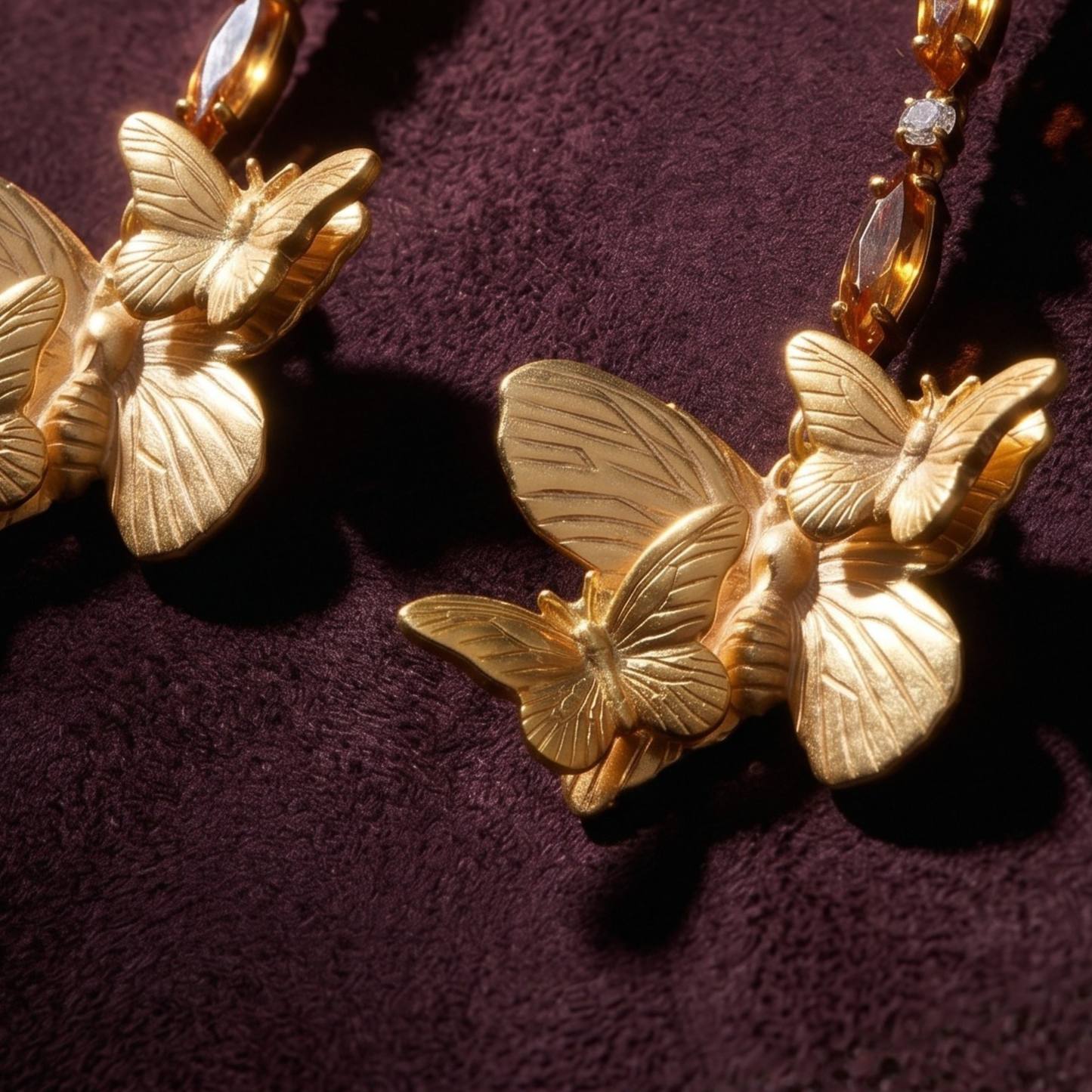 Oscar Gold Butterfly Dangle Earrings