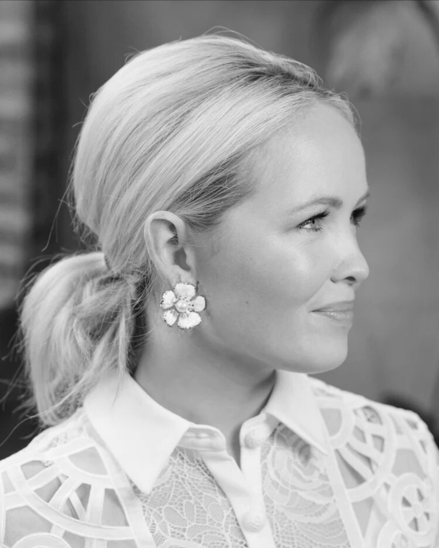 Neon Orange Floral Earrings