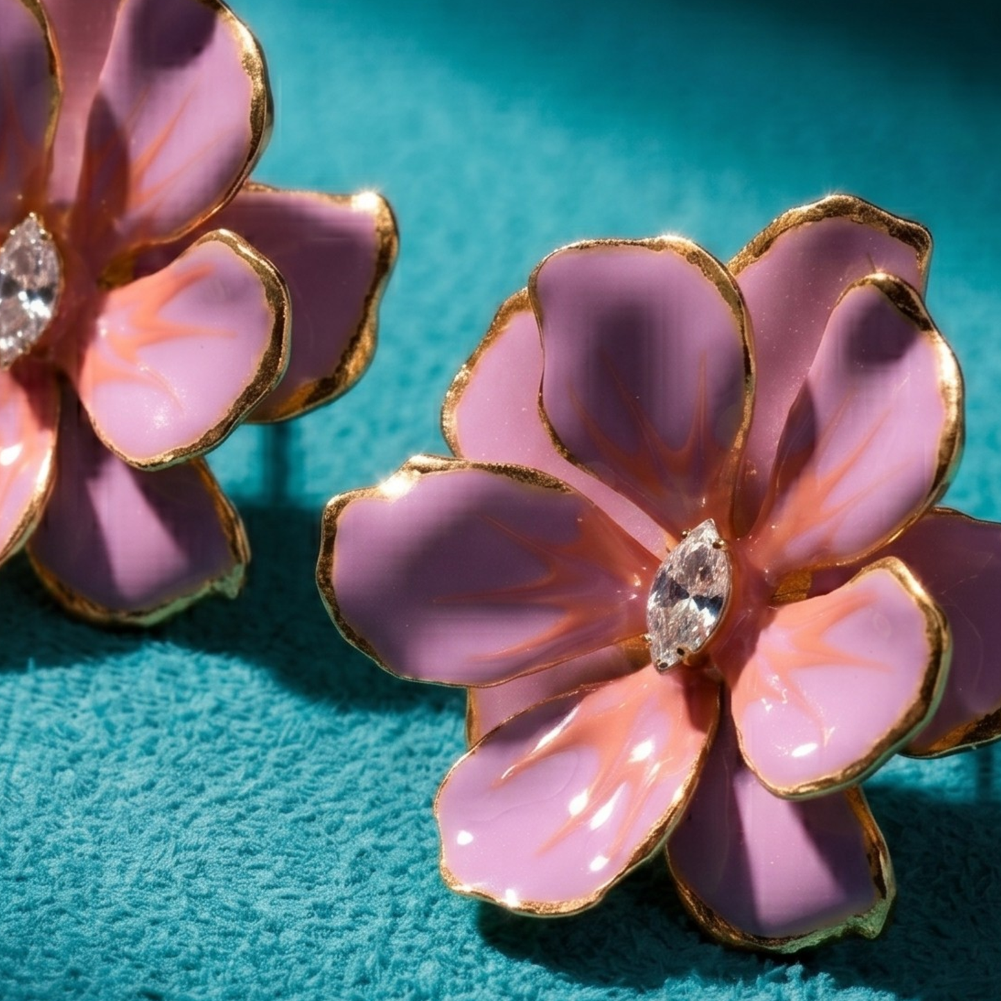 Jewel Box Floral Earrings - Lavender Peony