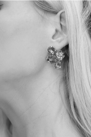 Marigold Crystal Floral Stud Earrings - Bubblegum